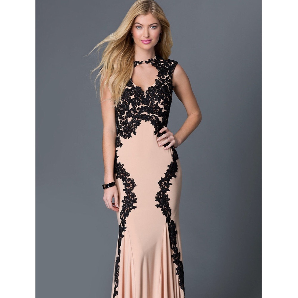 Betsy and Adam Nude and Lace Gown 6